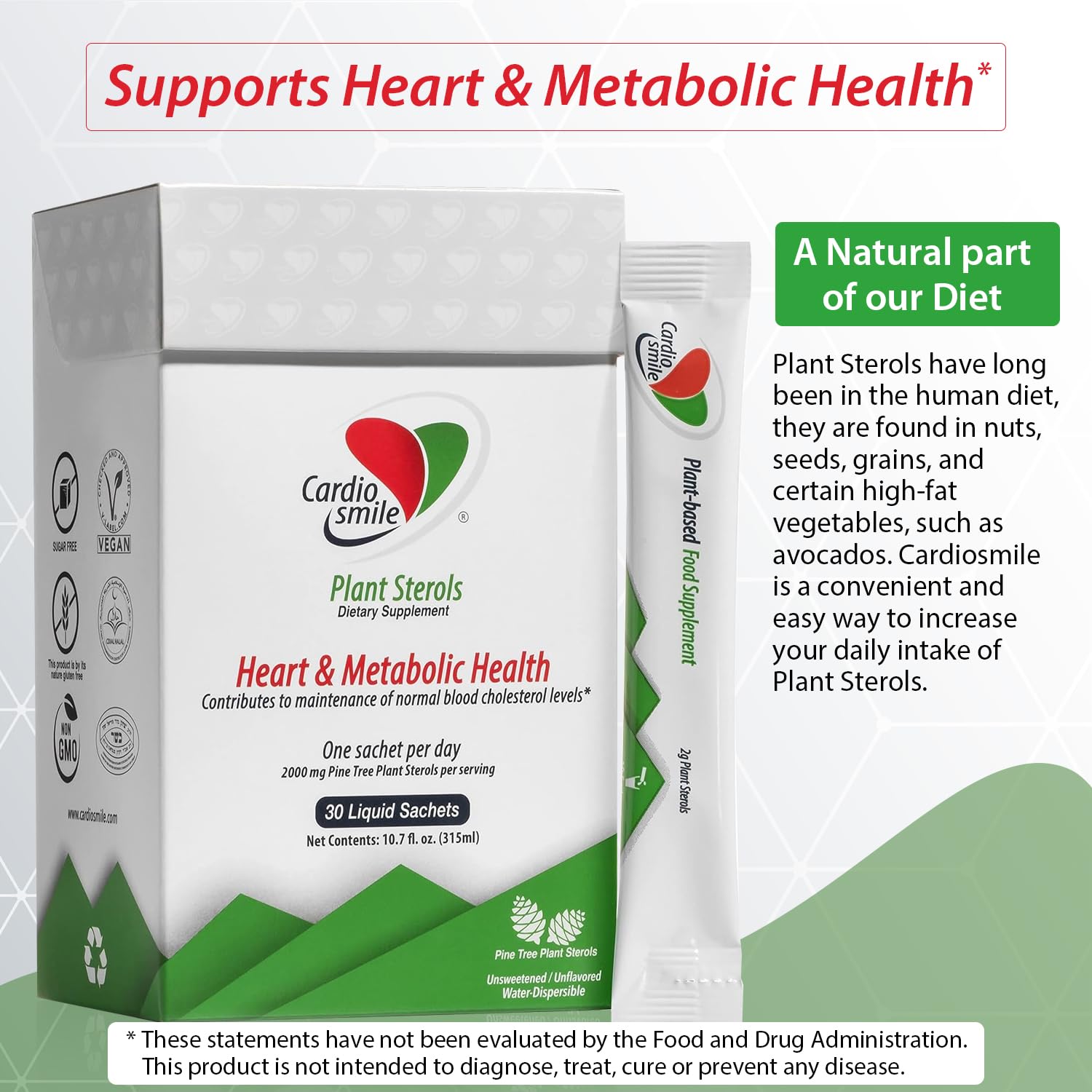 Cardiosmile stérols emballage 30 sachets, solution simple pour une routine bien-être.