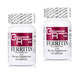 Cardiovascular Research Ferritin — bouteille, gélules faciles à avaler pour routine quotidienne.