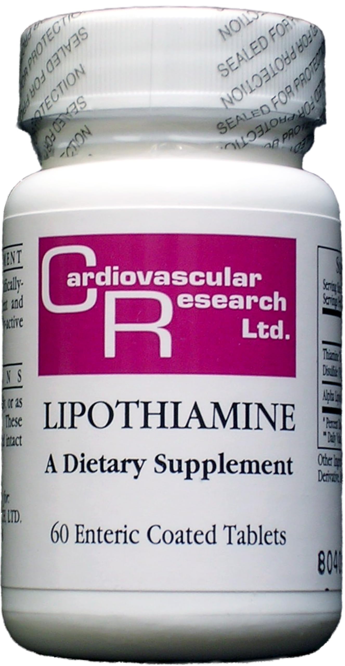 Cardiovascular Research Lipothiamine ALA – bouteille, soutien potentiel à l'énergie quotidienne.