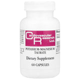 Cardiovascular Research Magnesium-Potassium Taurate – bouteille clairement étiquetée, pratique pour une prise quotidienne.
