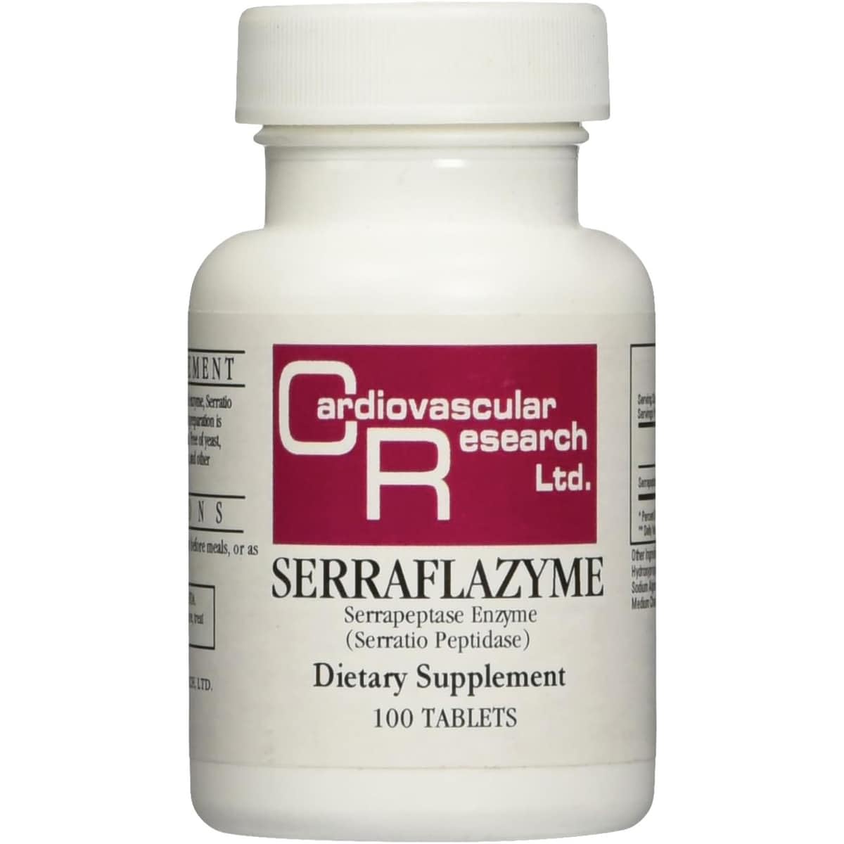 Boîte Serraflazyme de Cardiovascular Research avec comprimés enrobés entériques.