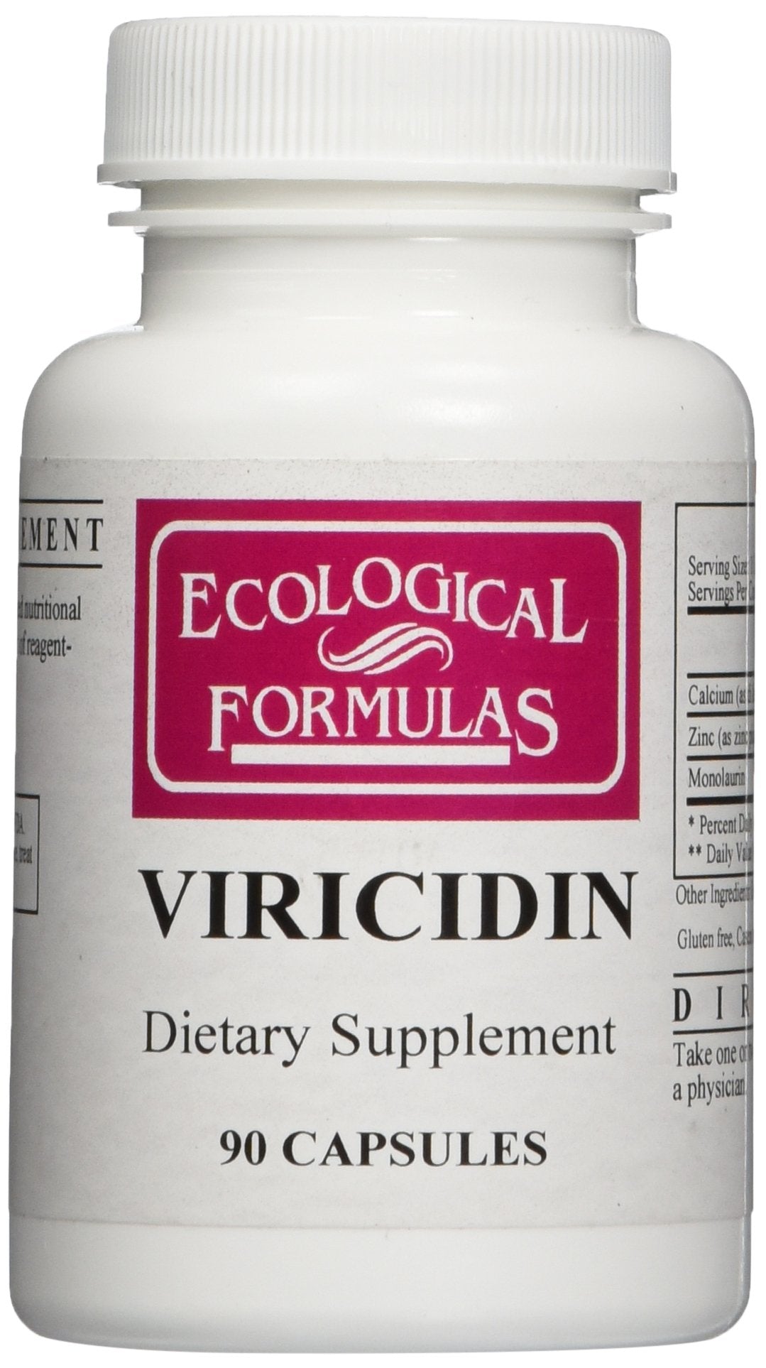 Viricidin Cardiovascular Research : bouteille montrant les comprimés dans le flacon.