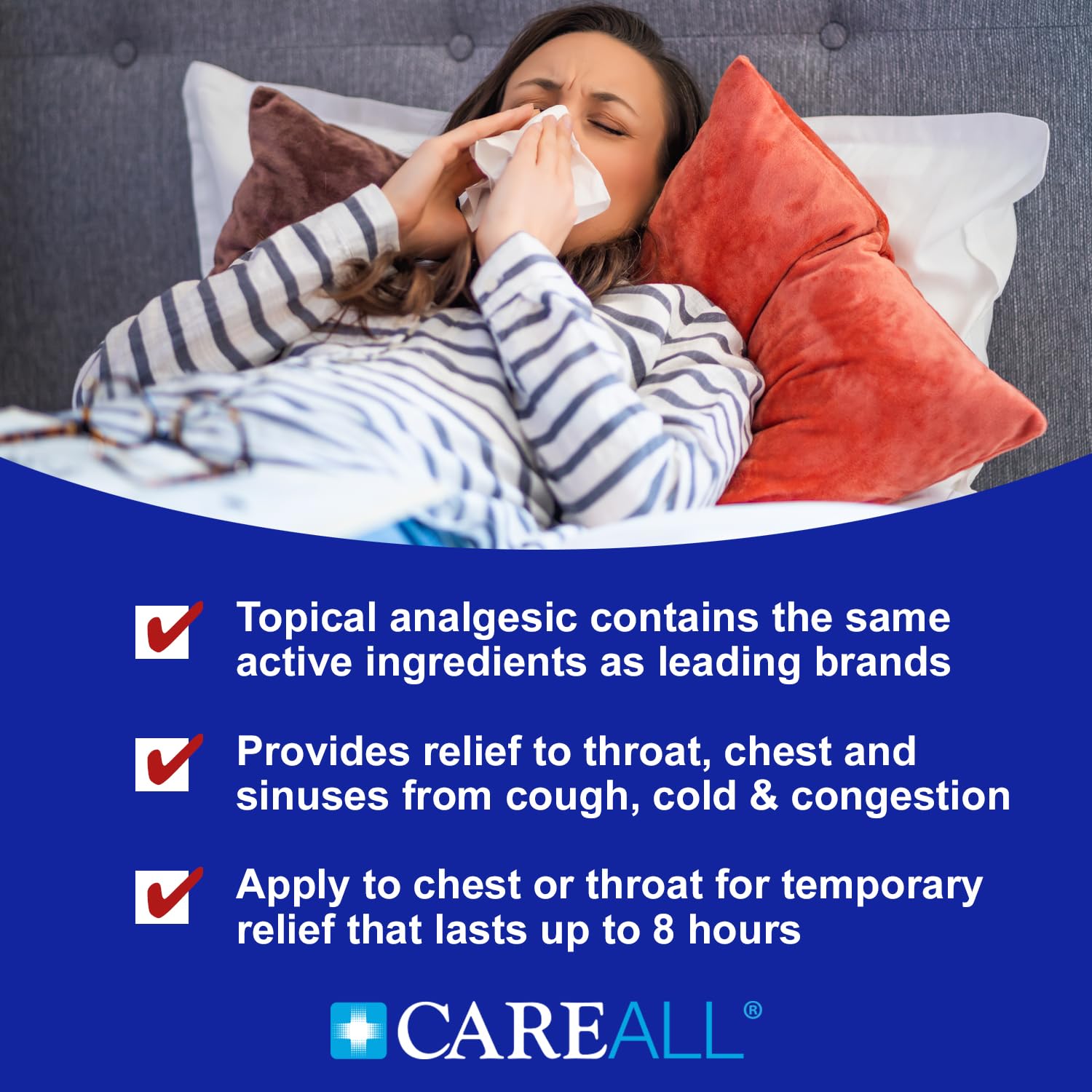 CareAll texture lisse lors de l’application sur le thorax.