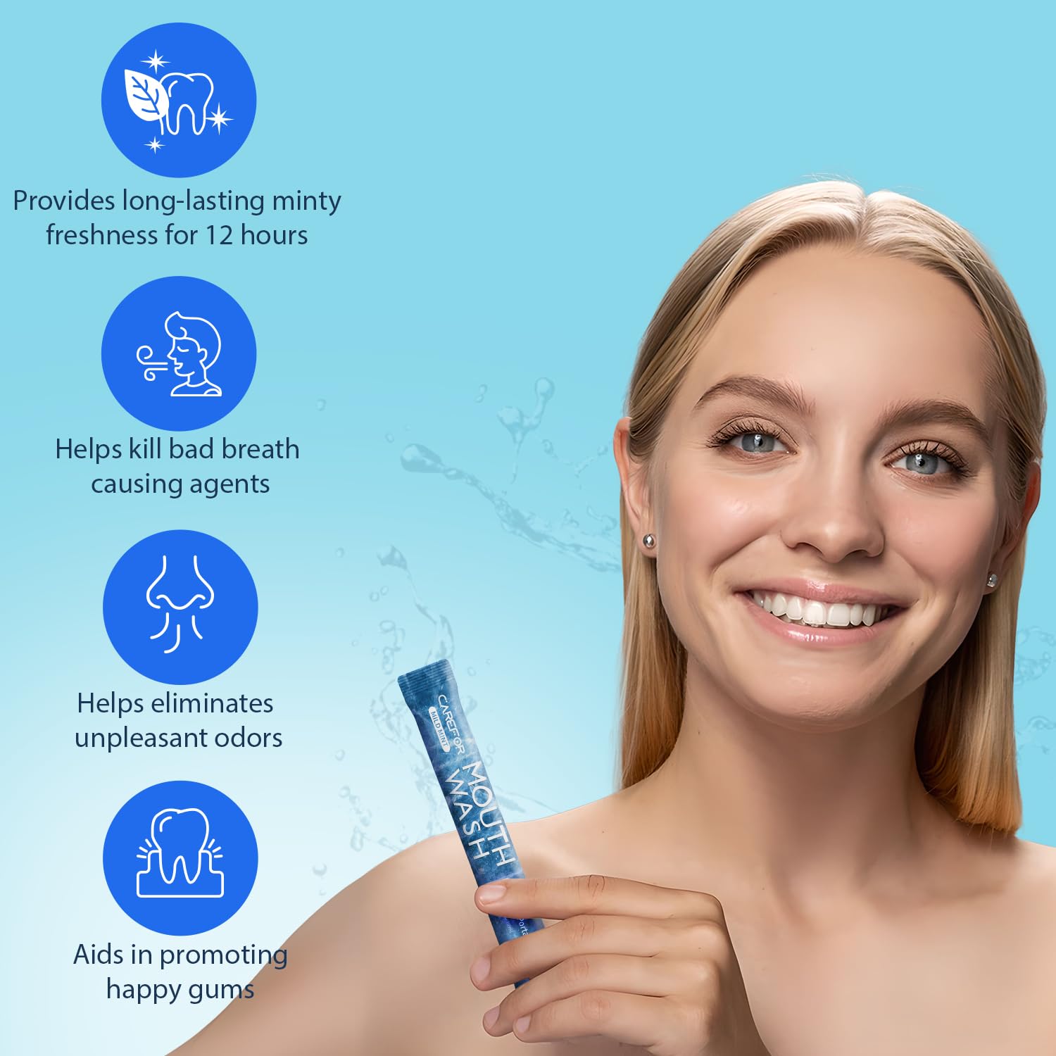CAREFOR bain de bouche portable dans le sac a main, pratique en déplacement