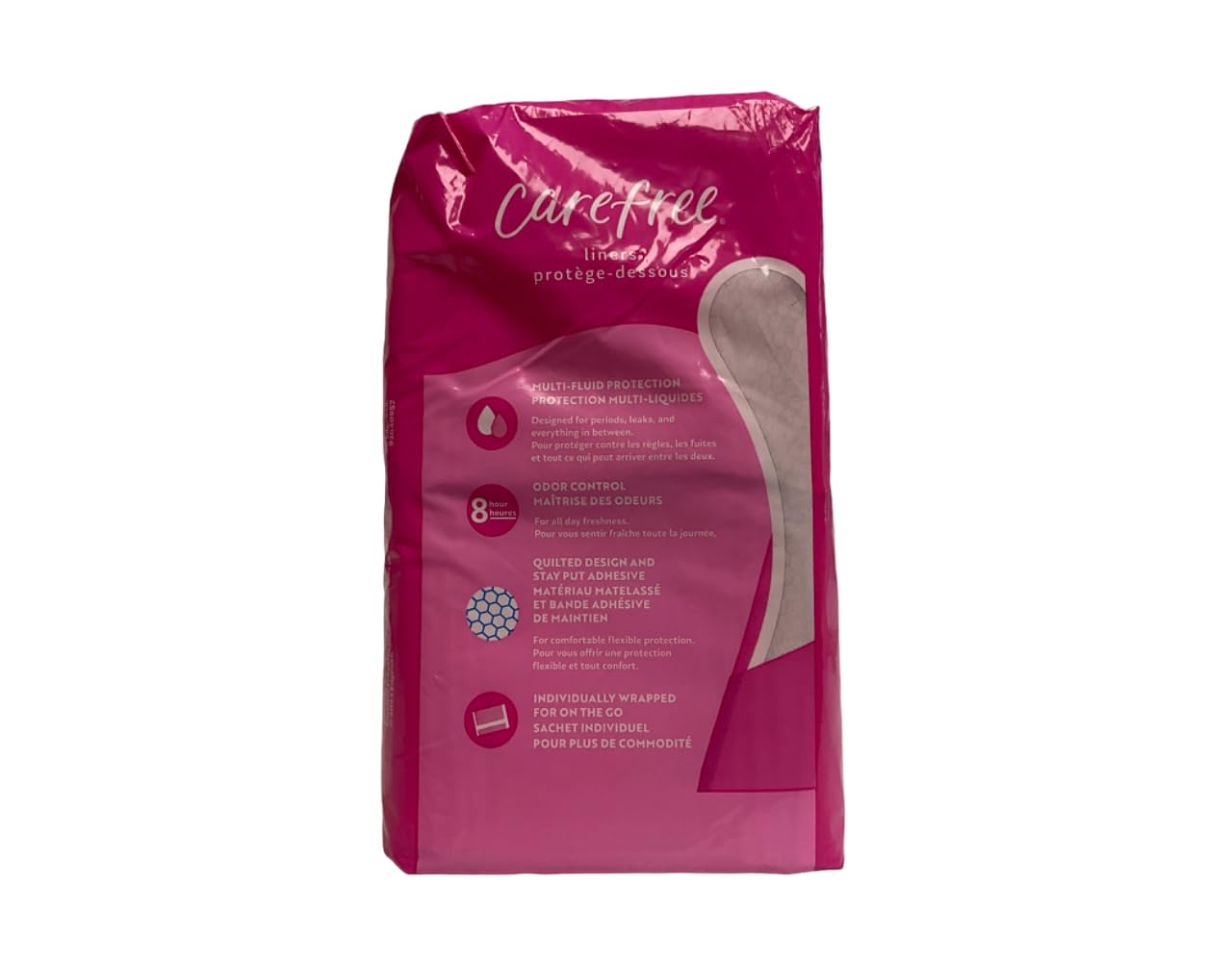 Carefree Acti-Fresh Body Shape Extra Long, contrôle d'odeur jusqu'à 8 heures.