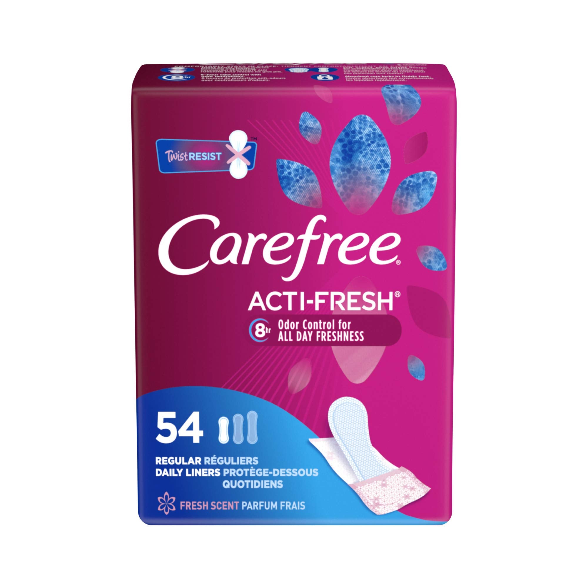 Carefree Acti-Fresh protège-slips quotidiens pour une protection flexible.