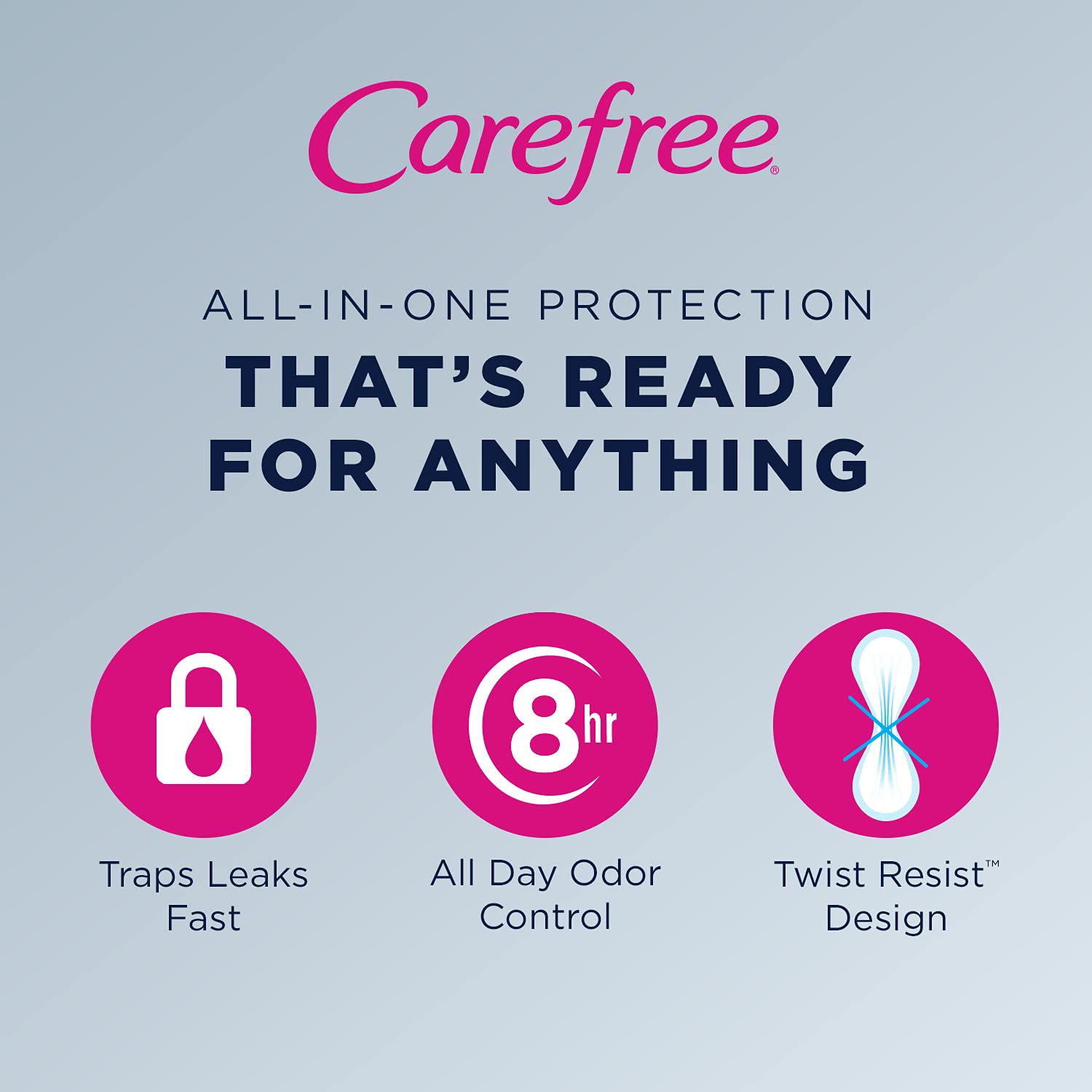 Carefree Acti-Fresh protège-slips ultra-fins: design quilté pour un maintien confortable.
