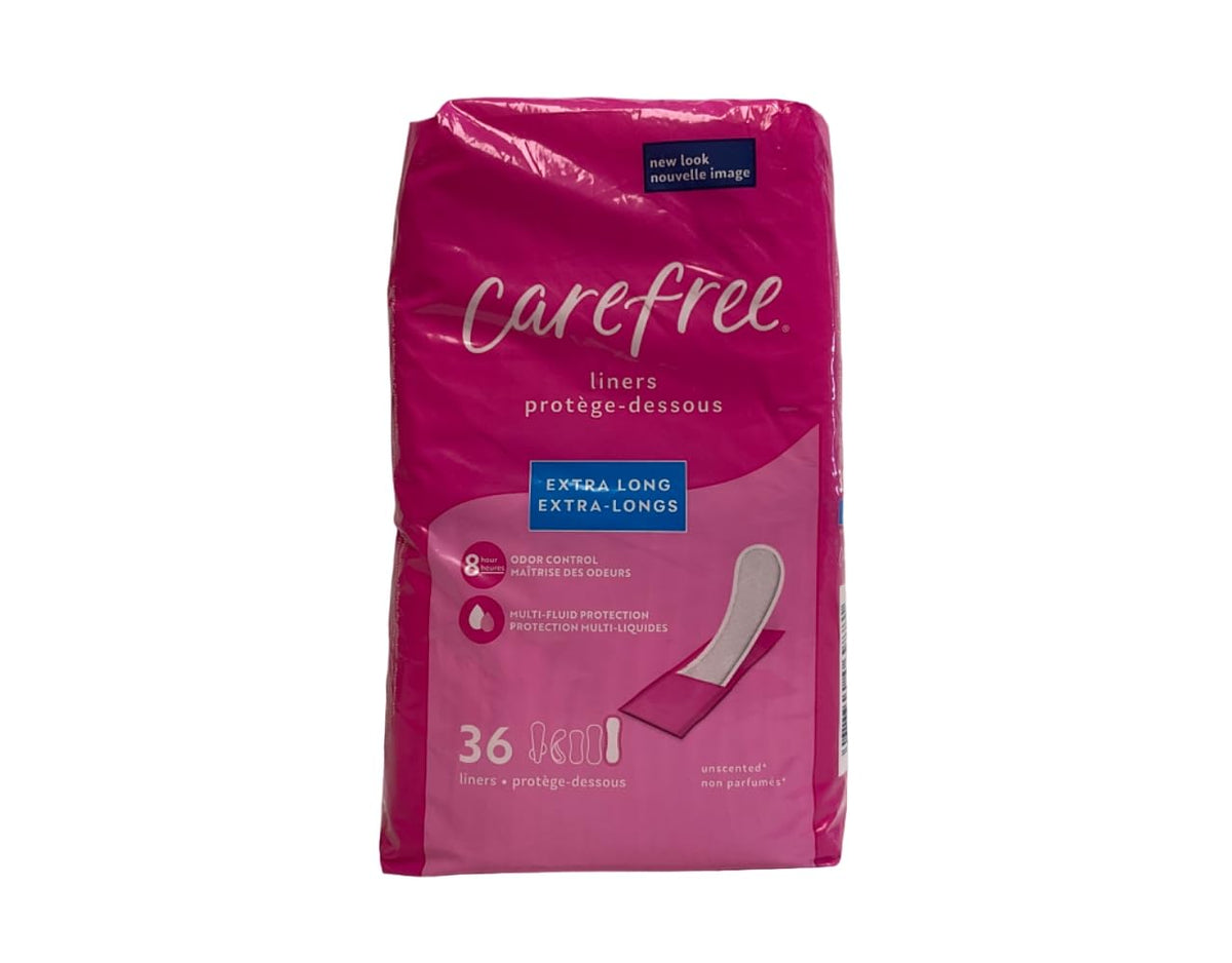 Carefree Body Shape Extra Long sans parfum, emballage pratique pour emporter.