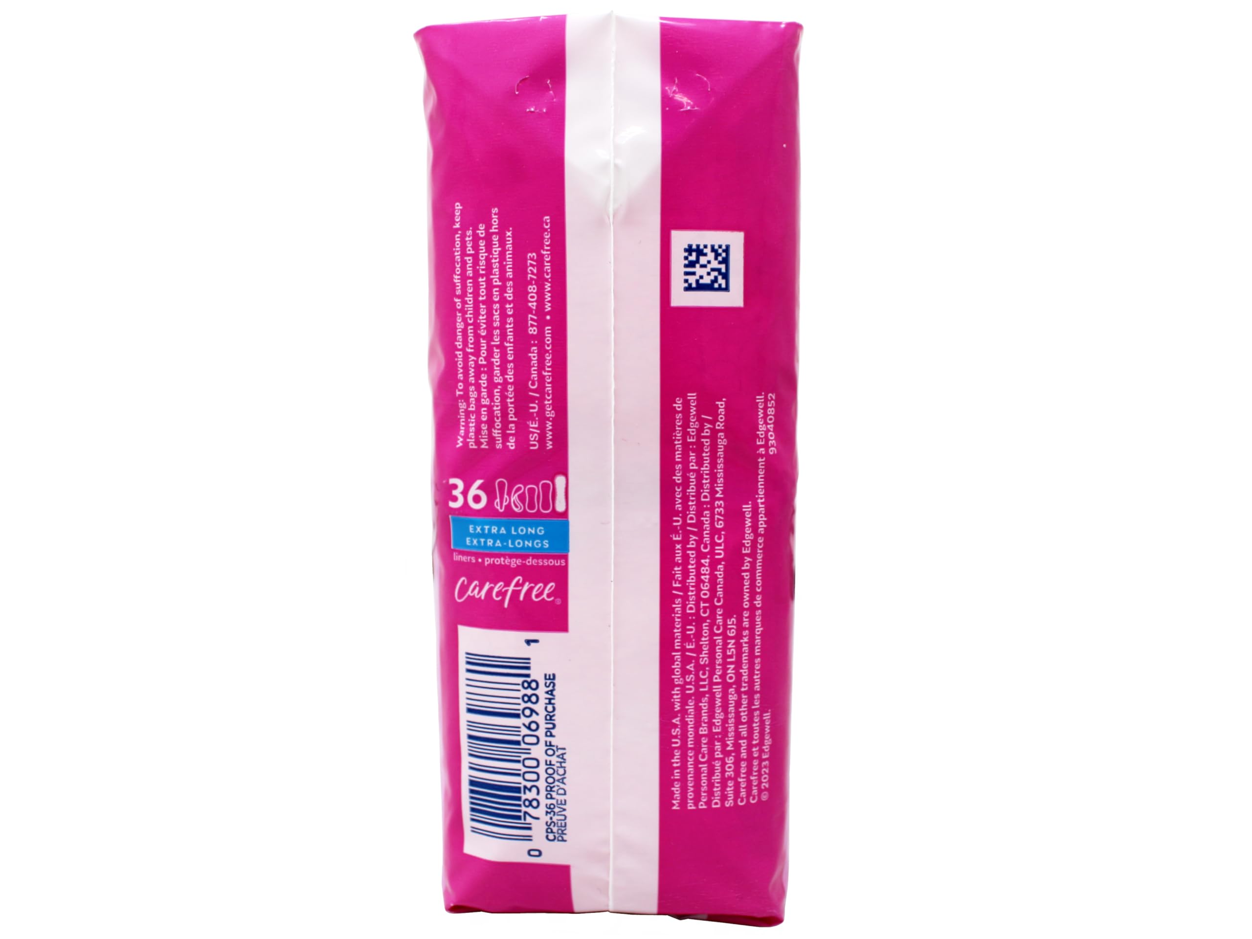 Carefree Pantiliner Extra Long Utilisation quotidienne à emporter pratique.
