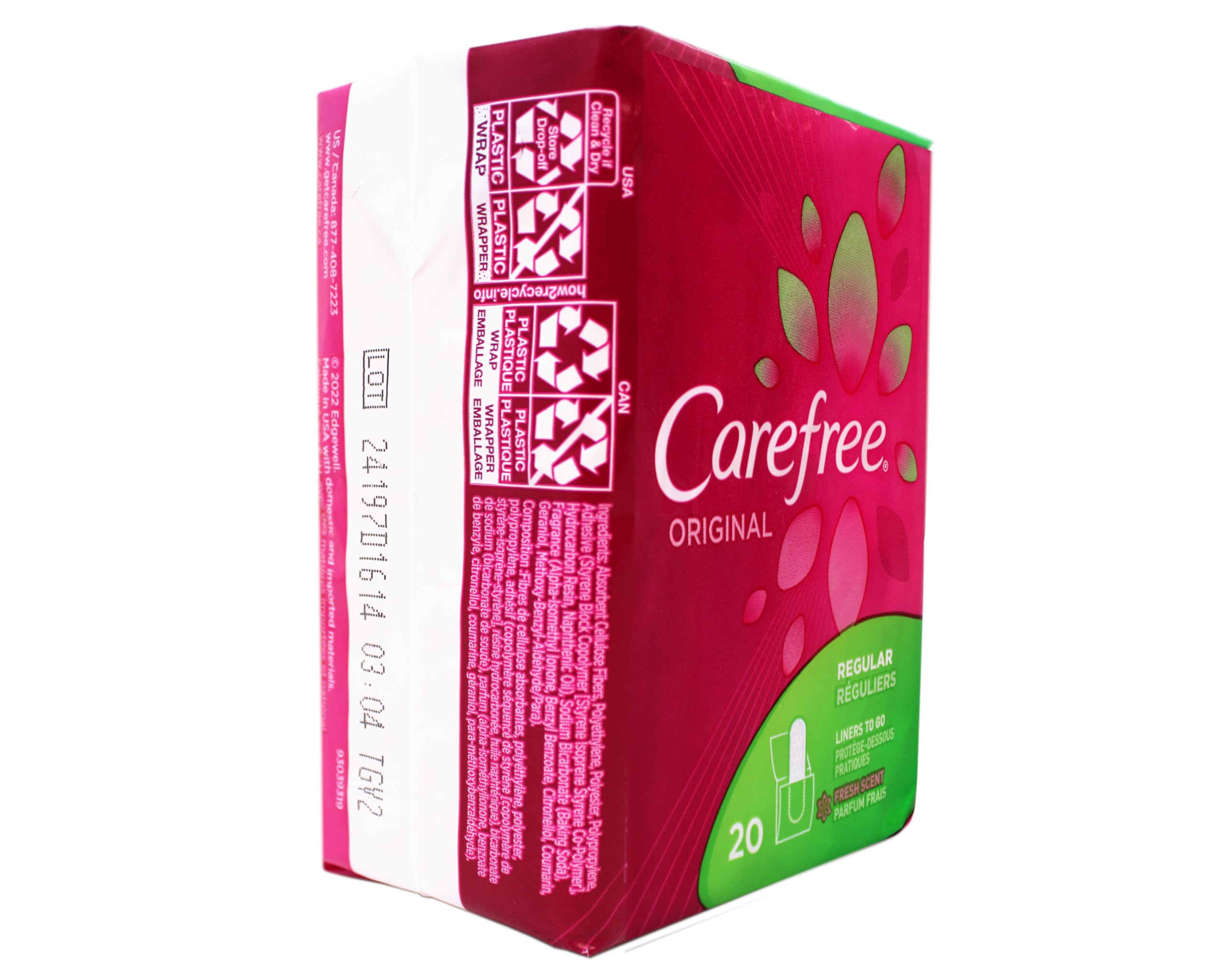Carefree Original Pantiliners Anti-bouclage pour une protection discrète.