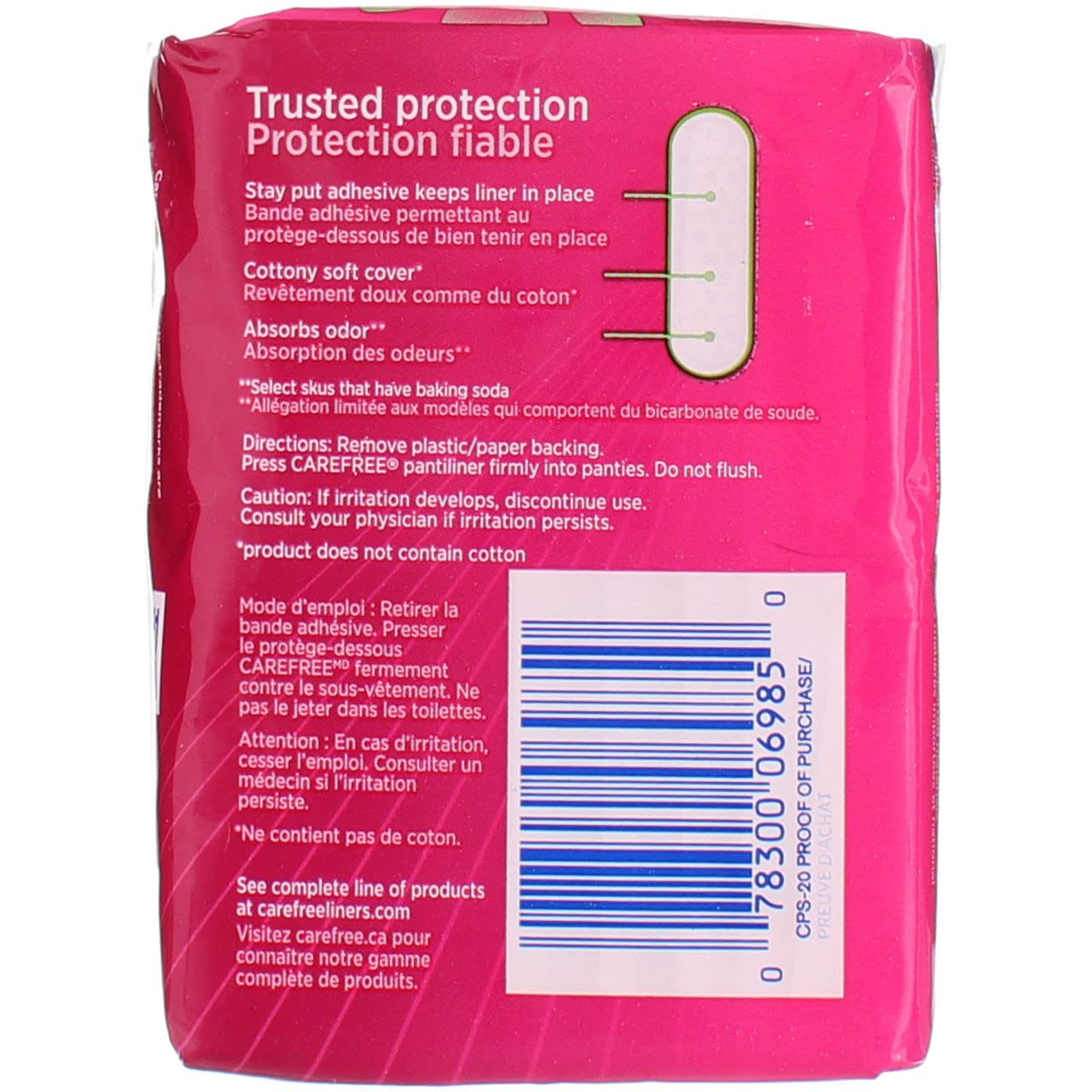 Carefree Togo protège-slip parfum frais et discret pour rester frais.