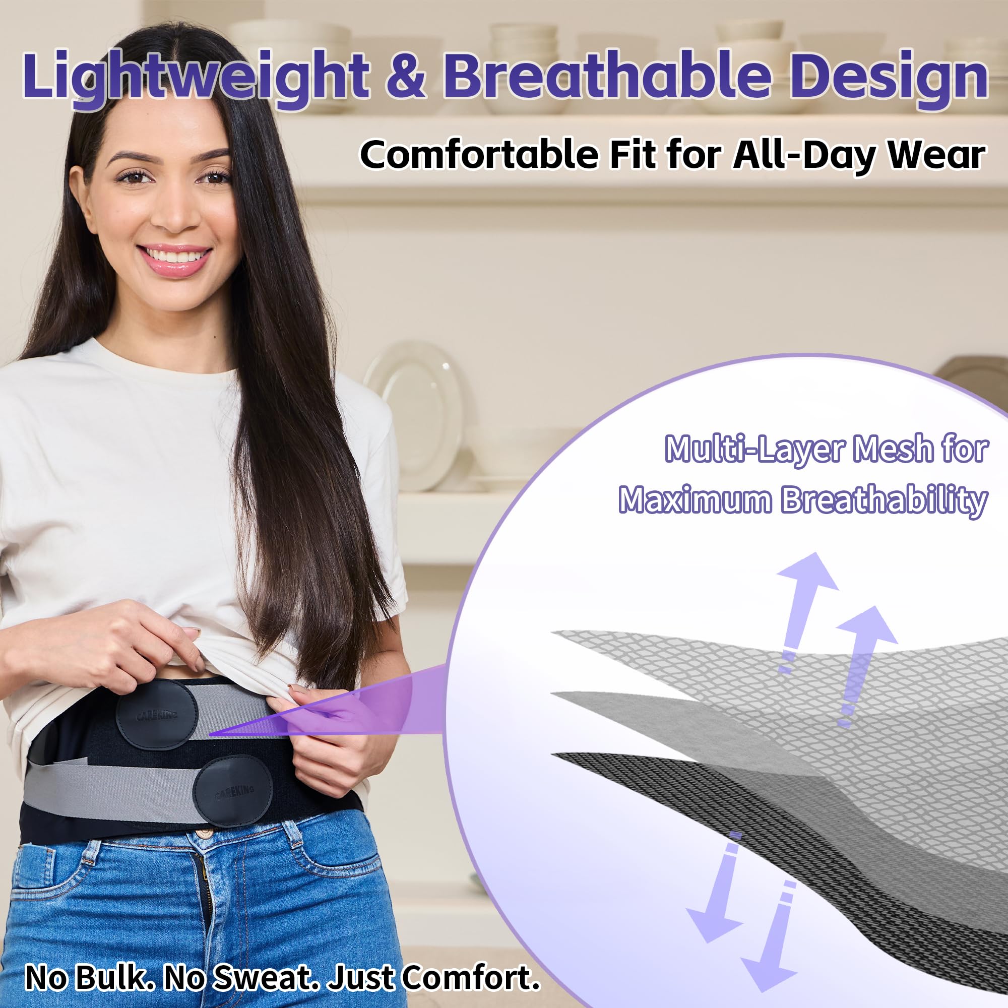 CAREKING Ceinture-taille ajustable jusqu’à 59 pouces: adaptez-vous à votre morphologie.