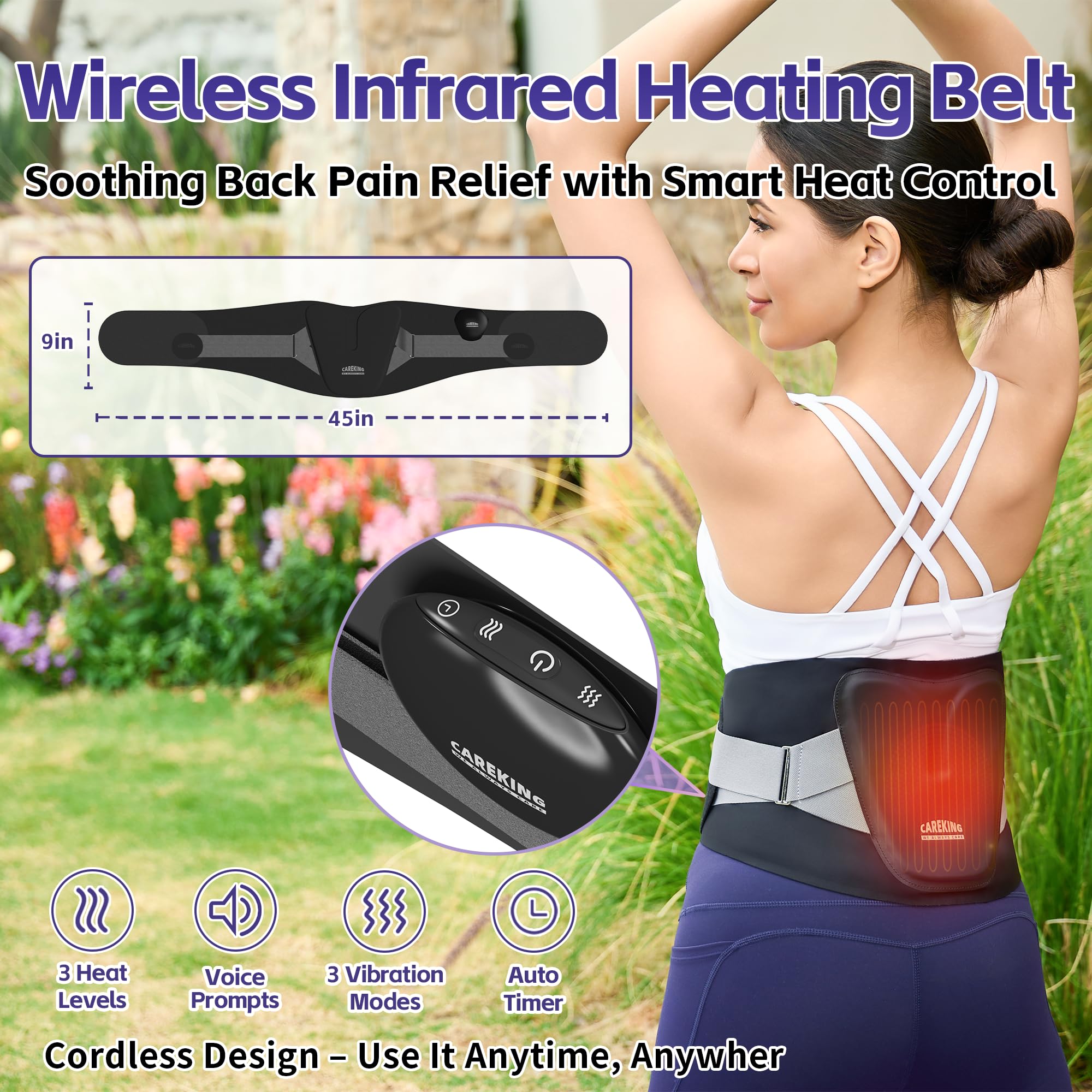 CAREKING Deux moteurs de vibration: massage en profondeur du dos.