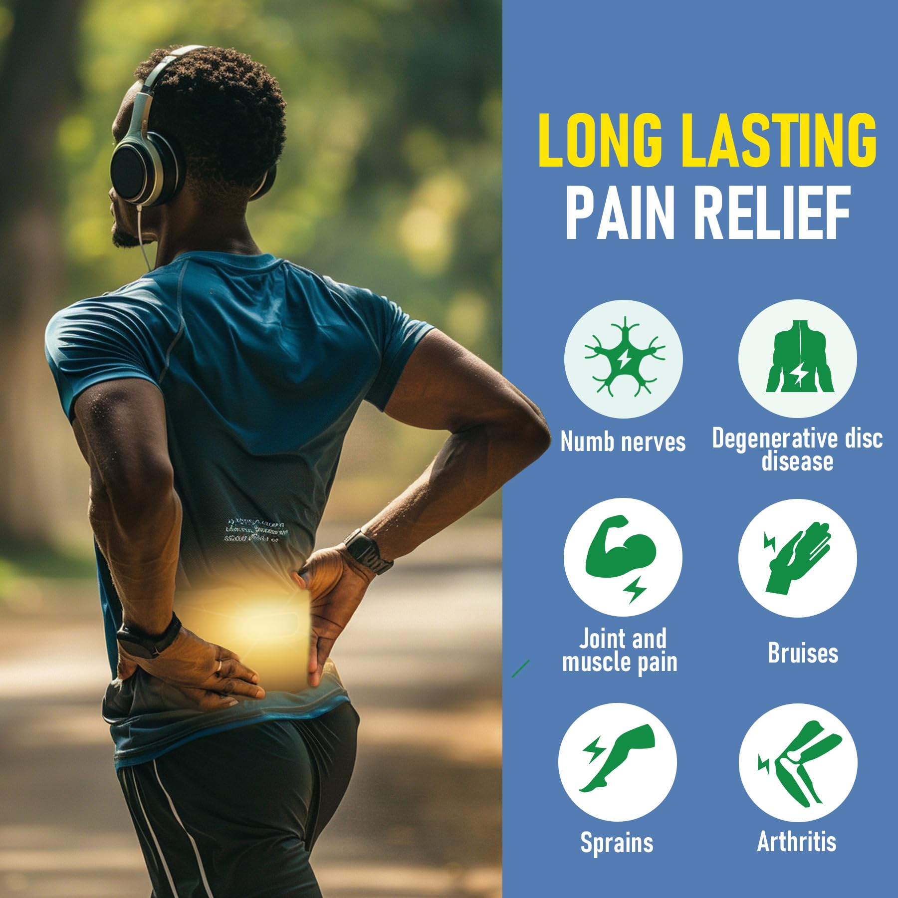 CARELAND Patch lidocaine 4% – bord adhesif résistant pour le mouvement.