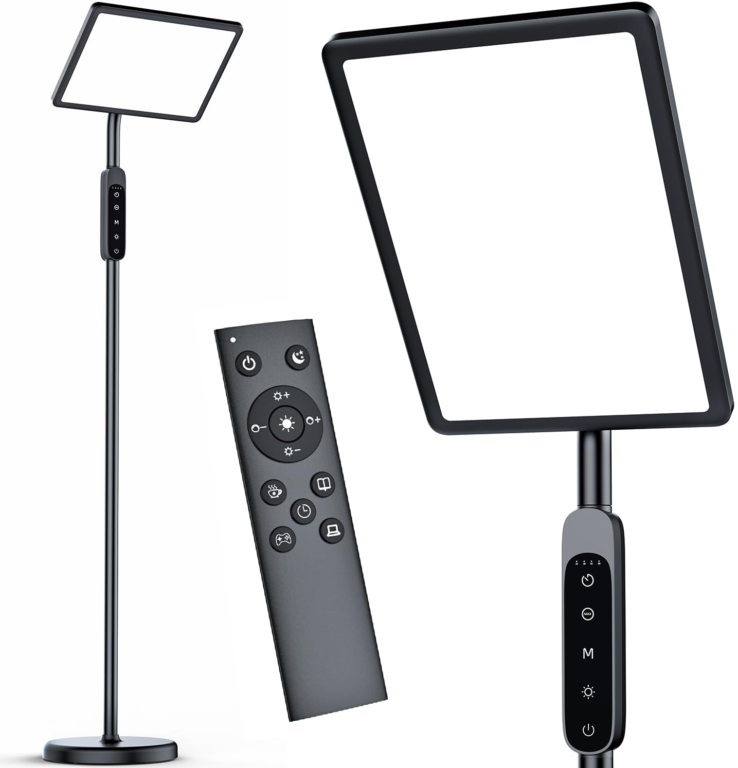 CAREMORR lampe luminothérapie 12000 Lux, plein éclairage pour réveil naturel