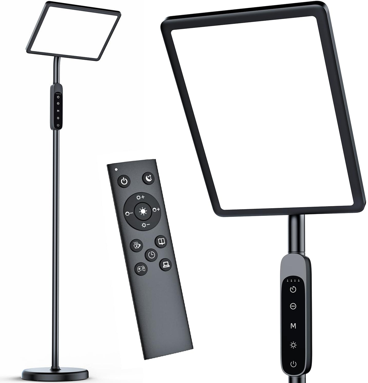 CAREMORR lampe luminothérapie 12000 Lux, plein éclairage pour réveil naturel
