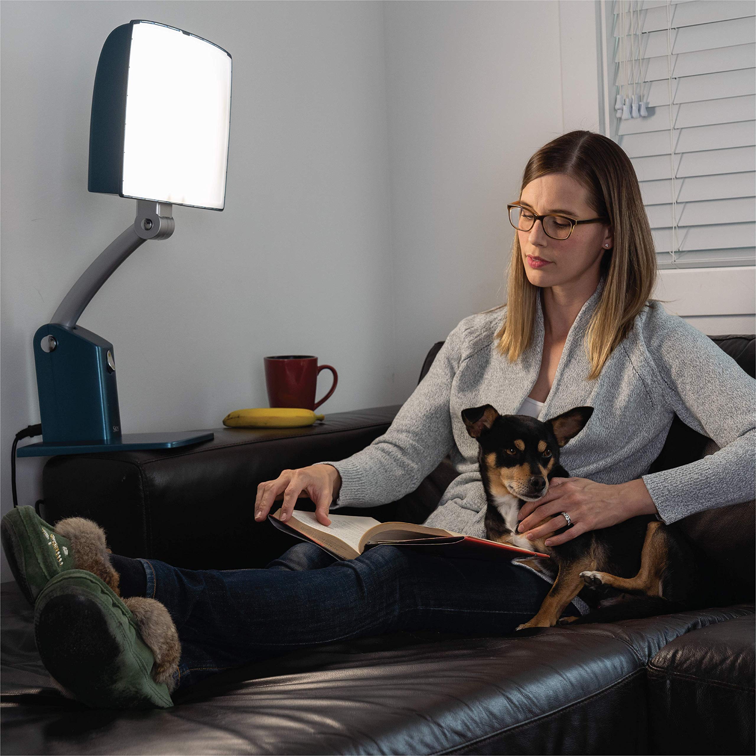 Carex Day-Light Sky – hauteur reglable pour viser l'éclairage optimal.
