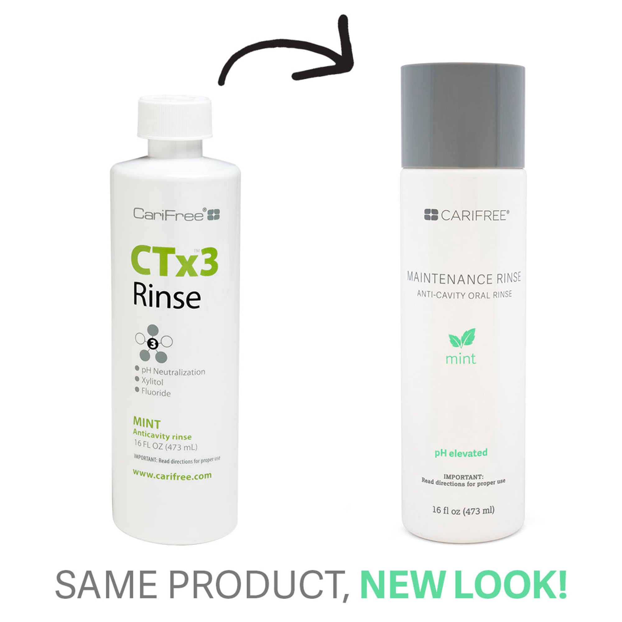 CariFree Maintenance Rinse offre une fraîcheur durable et peut aider à limiter les résidus.