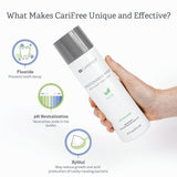 CariFree Maintenance Rinse après brossage, 60 secondes pour une action ciblée.