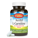 Carlson Acétyl L-Carnitine 500 mg – Capuchon et fermeture sécurisés.