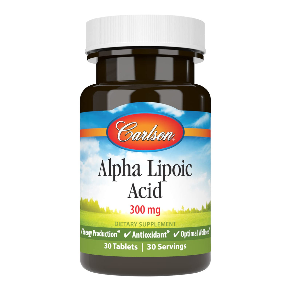 Carlson acide alpha-lipoïque 300 mg – bouteille, soutien possible à la production d'énergie quotidienne.