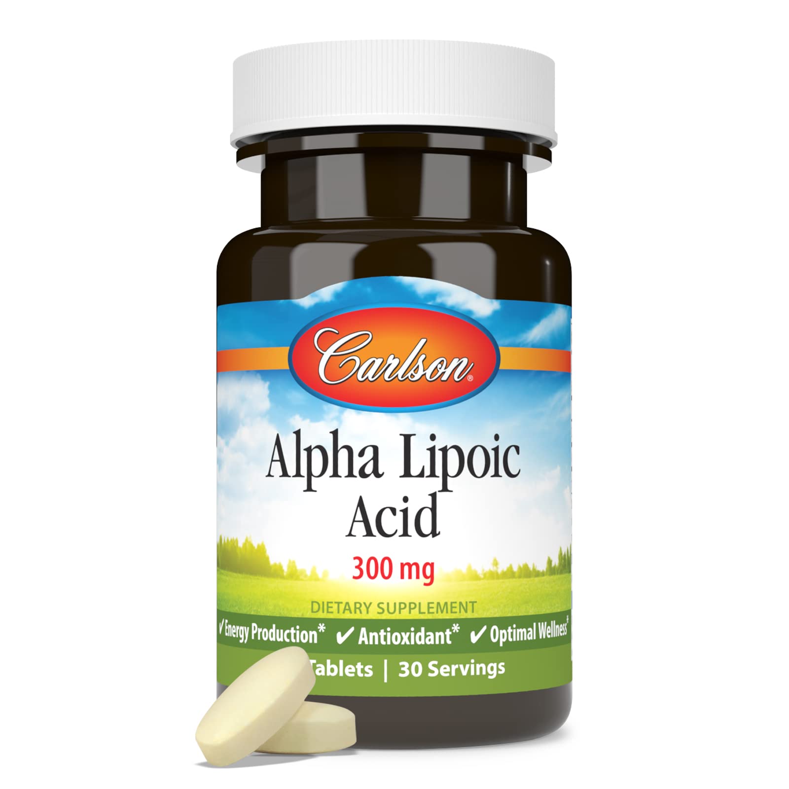 Carlson acide alpha-lipoïque 300 mg – dose quotidienne simple dans ce flacon.