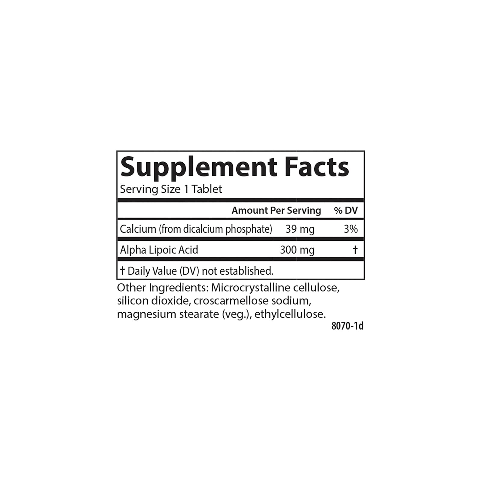 Carlson acide alpha-lipoïque 300 mg – gros plan sur les tablettes, dosage pratique.