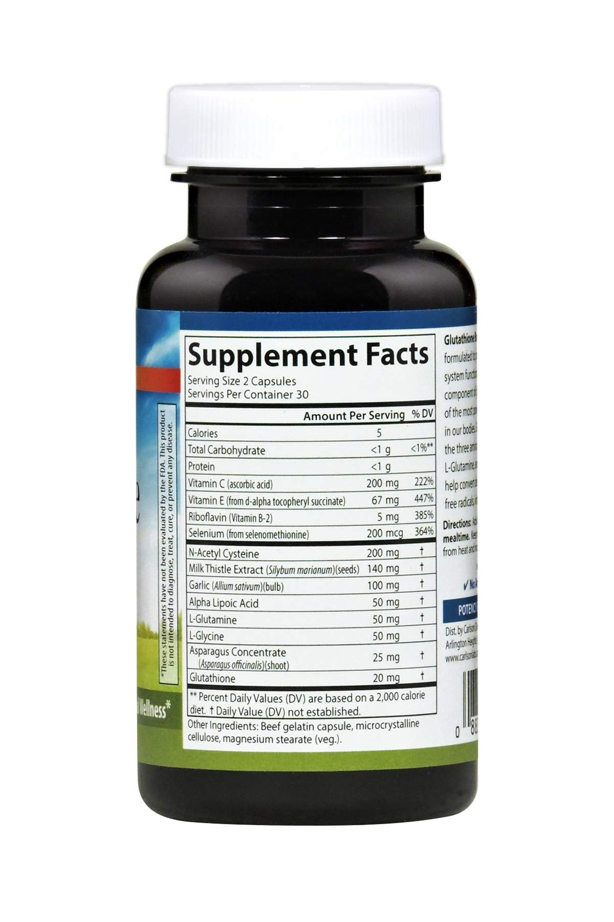 Carlson Acide alpha-lipoïque: capsules visibles, soutien potentiel du métabolisme cellulaire.