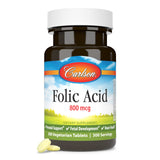 Carlson Acide folique 800 mcg, boîtier d'emballage prêt à emporter.