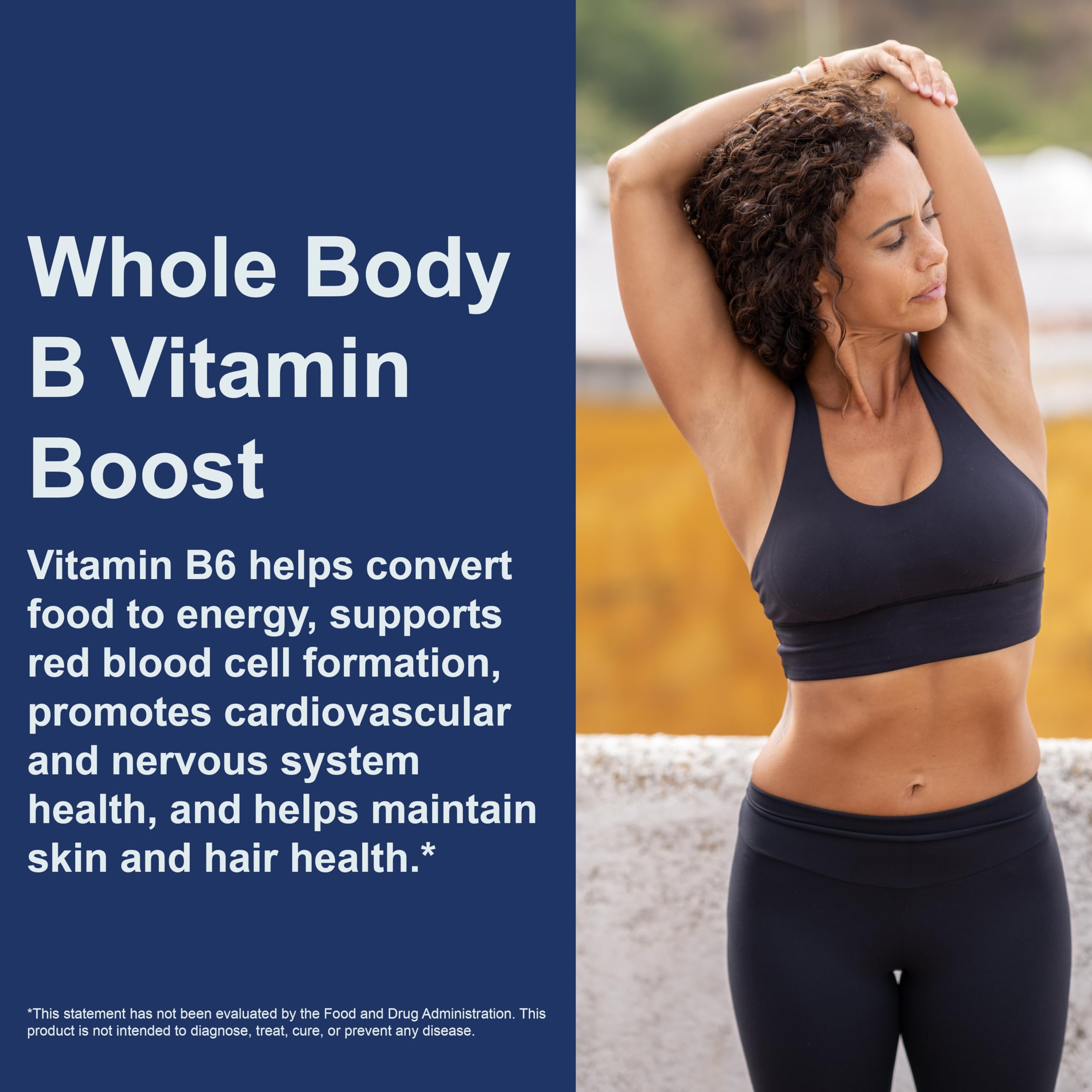 Carlson B-6 Liquide, étiquette claire facilitant le dosage recommandé.