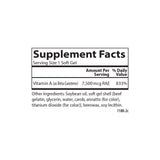 Carlson betacarotene, plan rapproché des gélules et du bouchon, dosage clair.