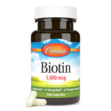 Carlson Biotine cheveux et ongles visuellement renforcés et sains.