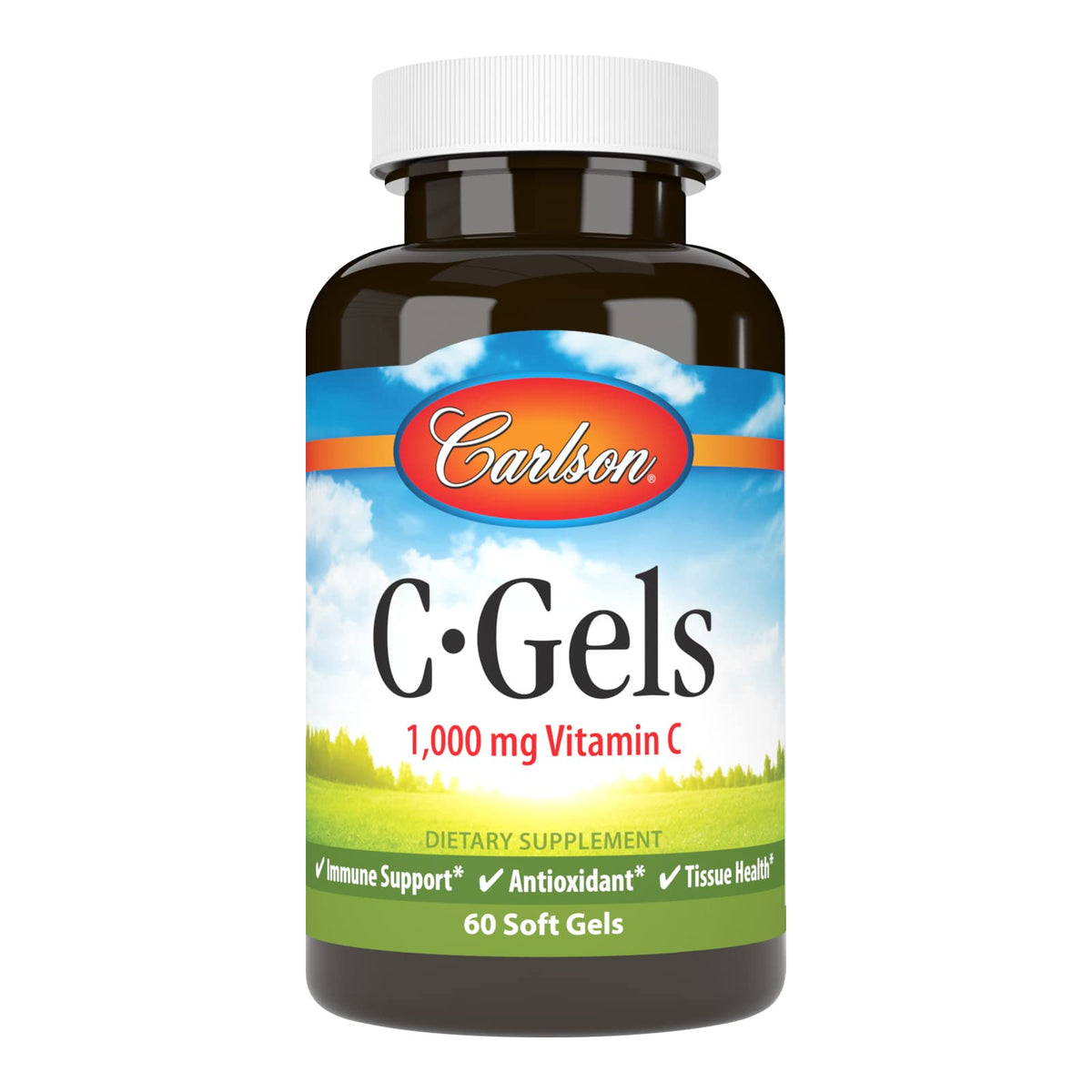 Carlson C-Gel gélules softgel faciles à avaler pour soutenir l’immunité.
