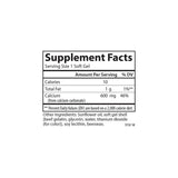 Carlson Cal-600 gelules douces, calcium 600 mg par prise.