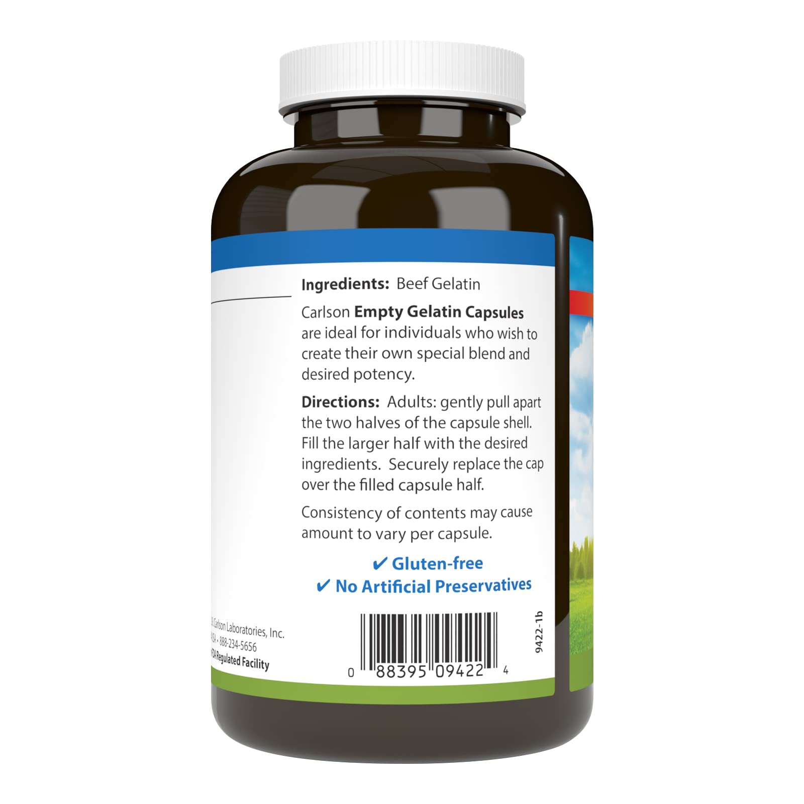 Carlson, capsules gélatine vides #00: séparation simple pour remplissage.