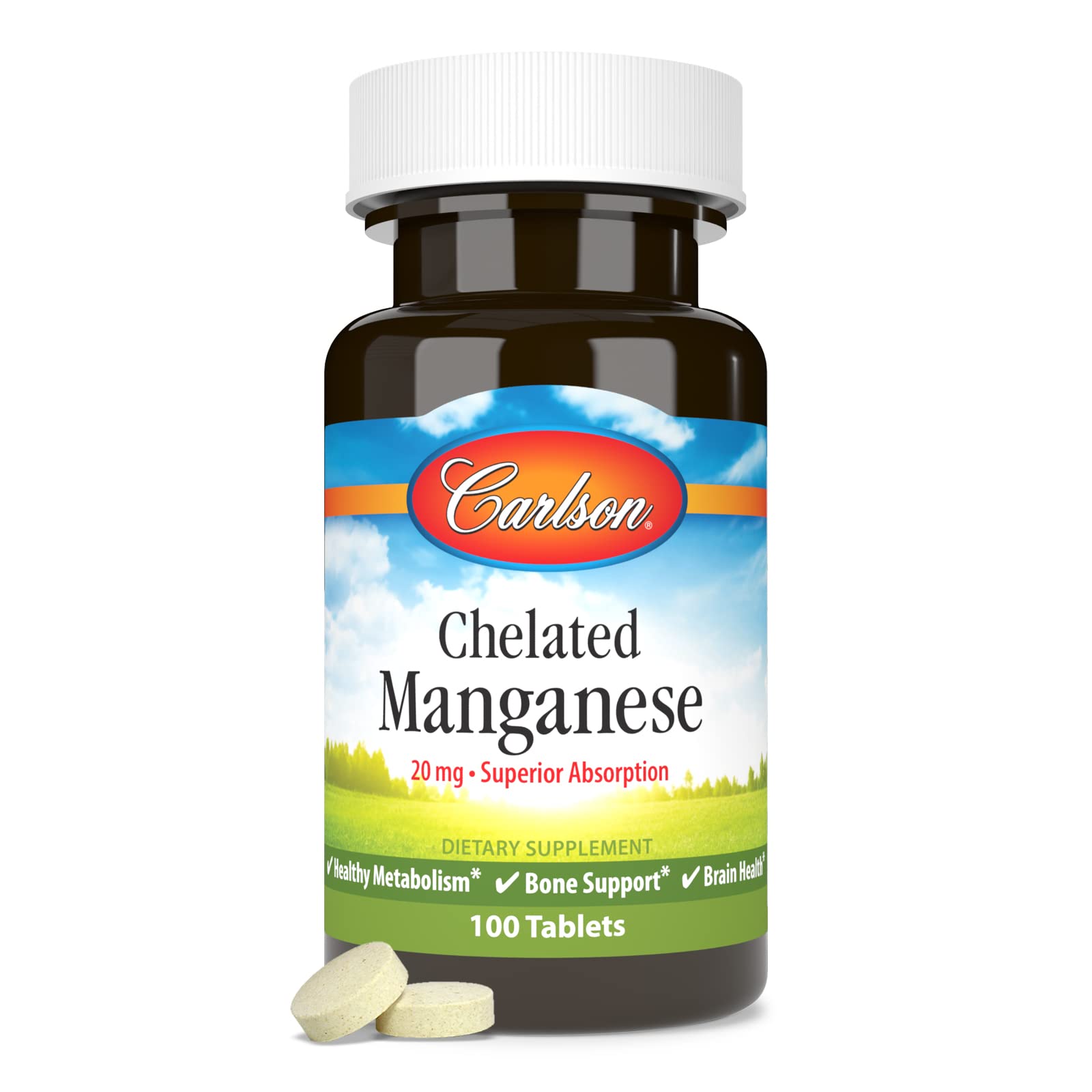 Carlson Manganèse Chelaté cuillère-dose facilitant mesure précise