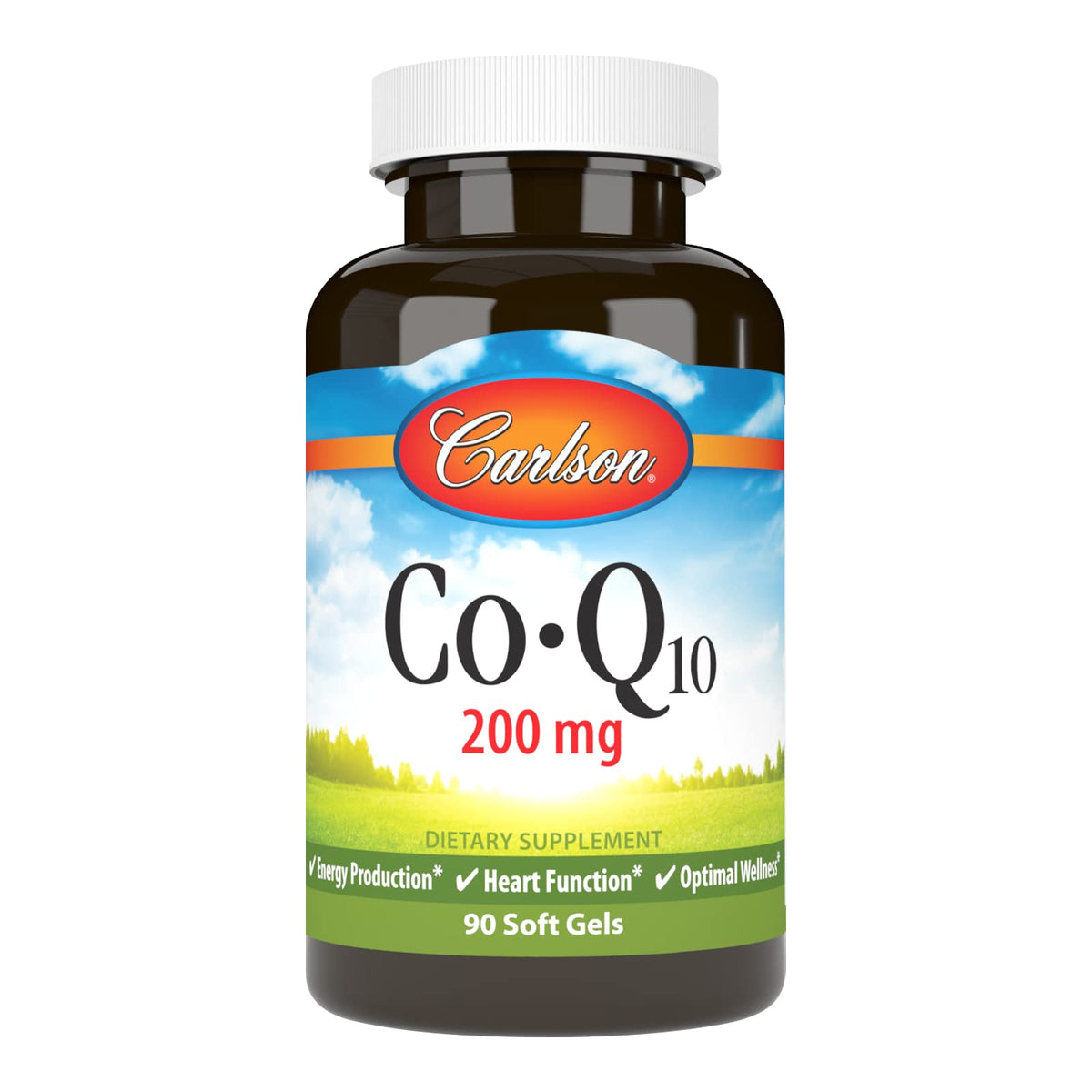 Carlson CoQ10 - bouteille 200 mg avec gélules faciles à avaler, énergie potentielle.