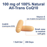 Carlson CoQ10 gelules ouvertes, démontrant leur texture douce