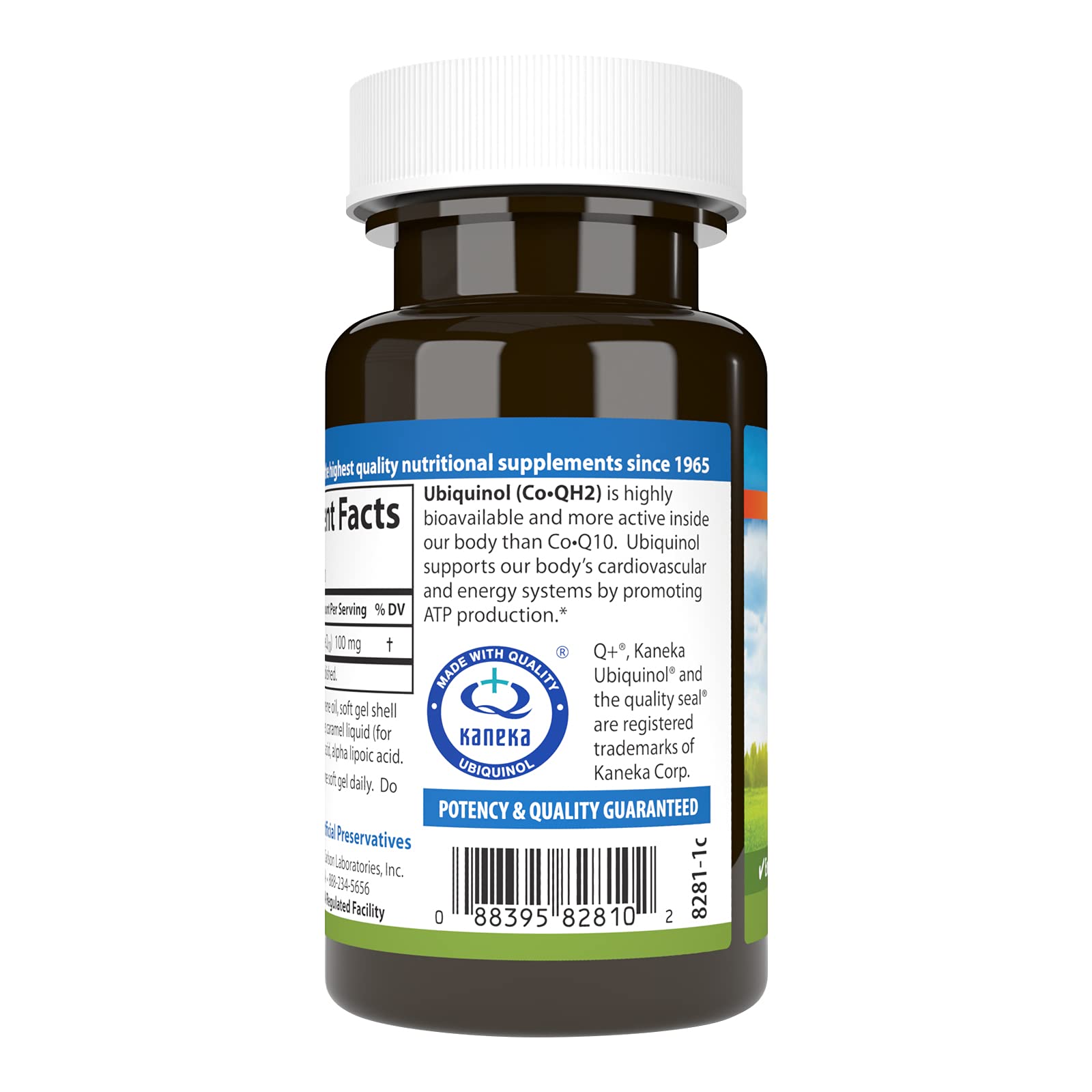 Carlson CoQH2 étiquette - étiquette claire reflétant le soin apporté à la formulation