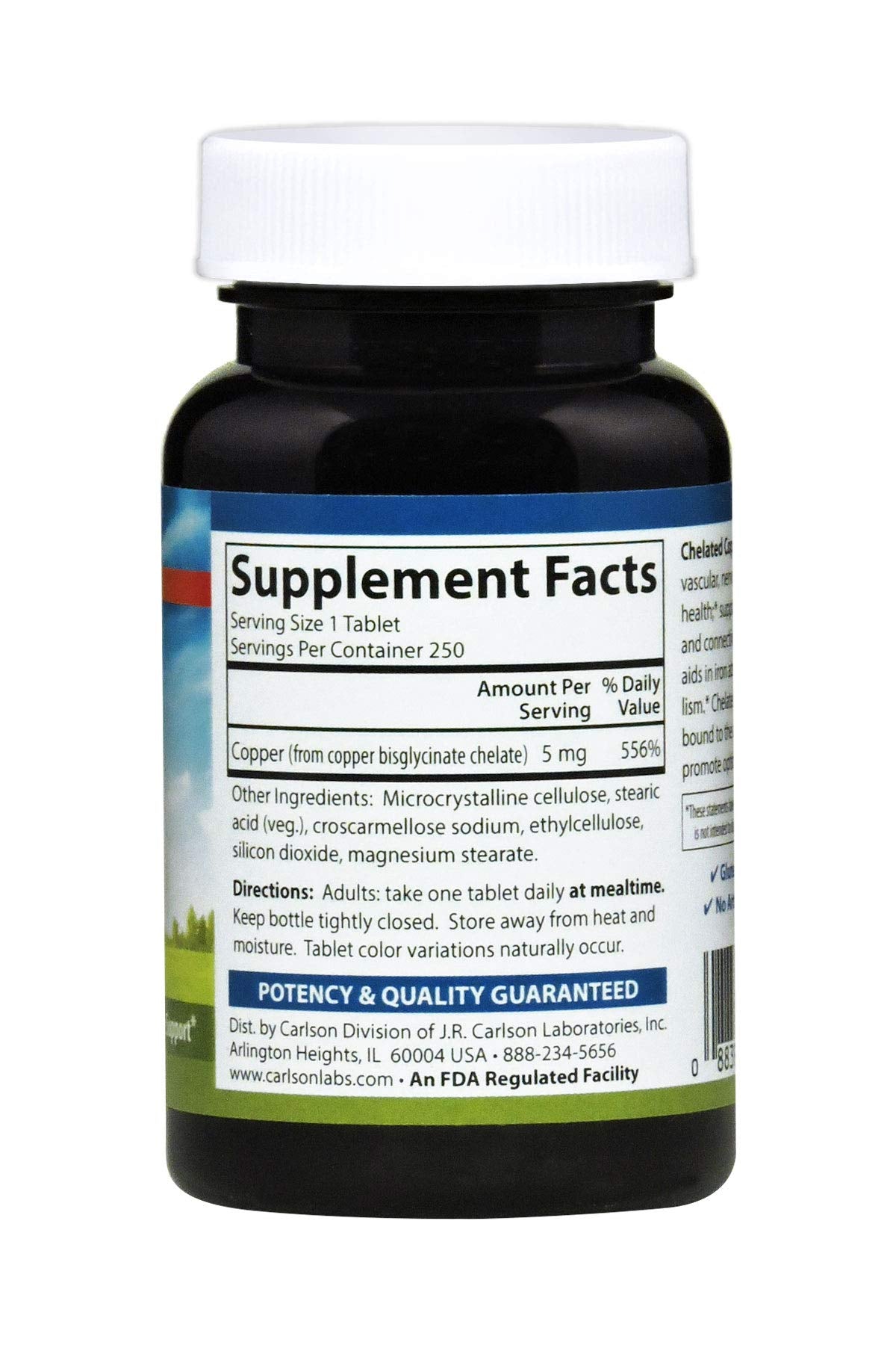 Carlson Cuivre chélaté 5 mg, étui, présentation claire et qualité garantie