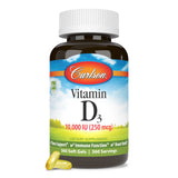 Carlson D3 10 000 UI — dose élevée par gélule, prise rapide et efficace.