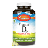 Carlson D3 1000 UI – étiquette lisible et informations de formulation.