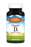 Carlson D3 5000 UI — capsule molle soutenant la santé des os et le métabolisme du calcium