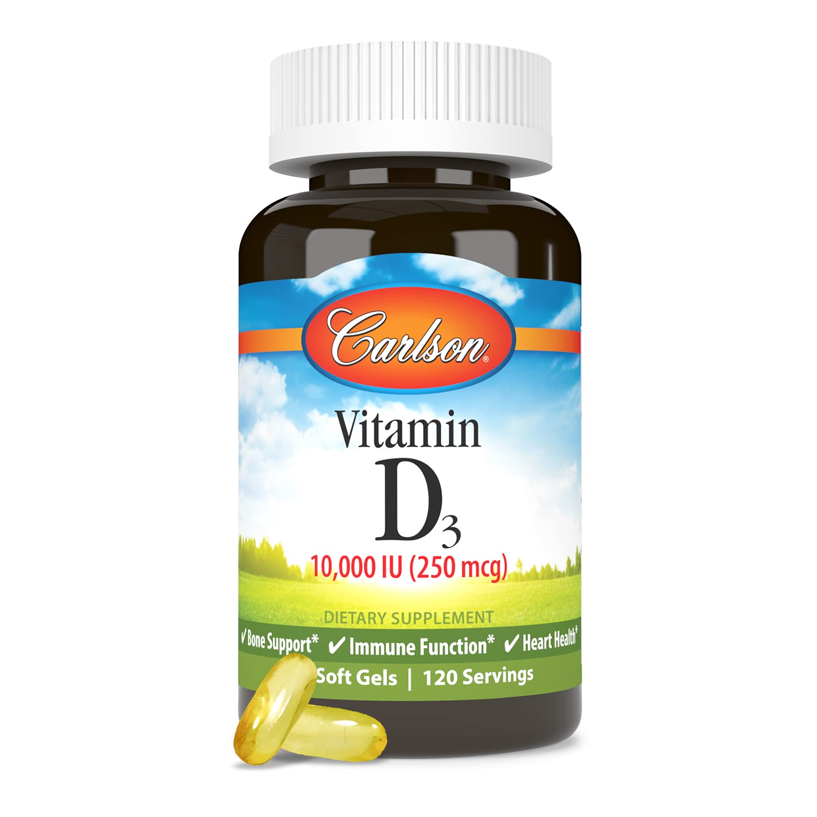 Carlson D3 dosage quotidien: dose élevée par gélule.