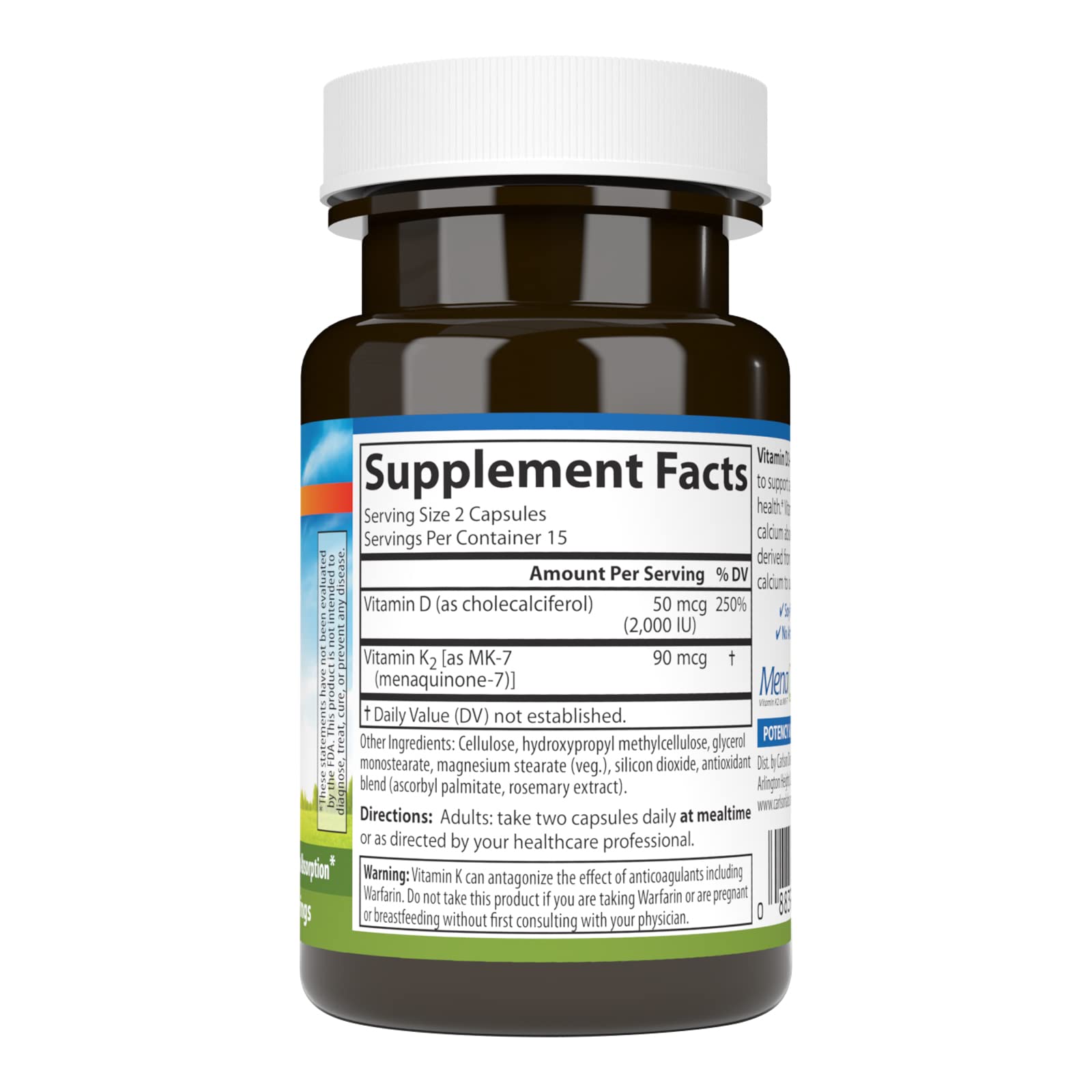 Carlson D3-K2 MK-7 – capsules près de la boîte, soutien des os.