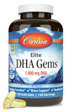 Carlson DHA Gems – bouteille avec gélules faciles à prendre pour un apport oméga-3 pratique.