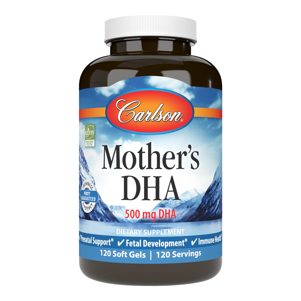 Carlson Mères DHA - capsule molle, soutien potentiel du cerveau et de l'humeur.