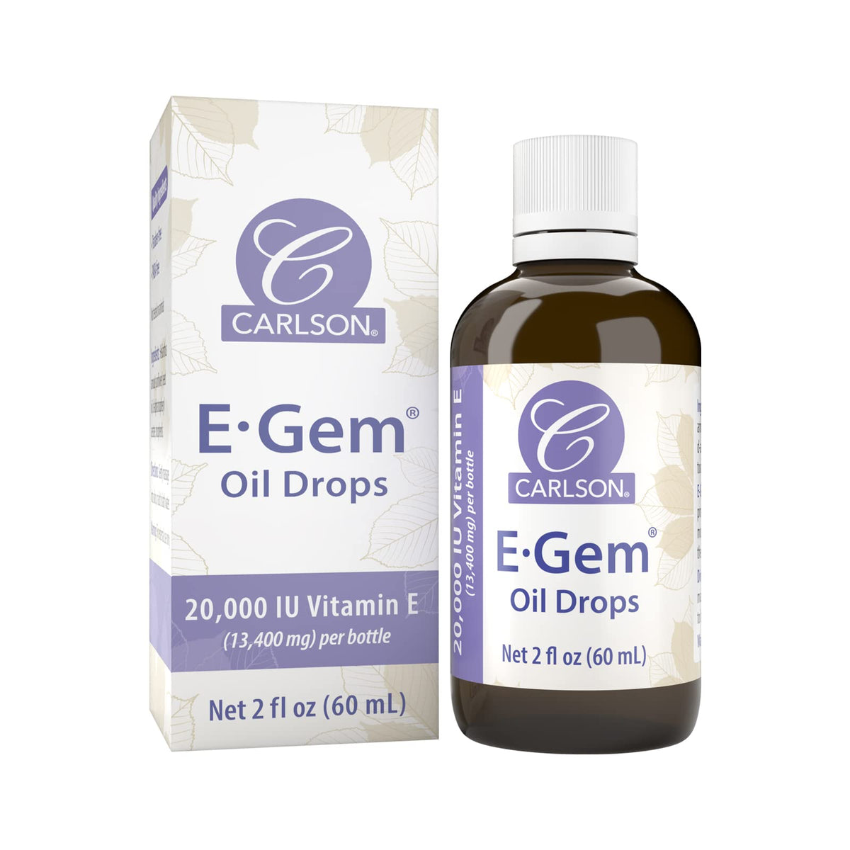 Carlson E-Gem huile gouttes: flacon avec pipette, hydrate et nourrit la peau.