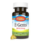 Carlson E-Gems : flacon de capsules à vitamine E naturelle pour le bien-être quotidien.