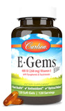 Carlson E-Gems Elite, bouteille de gélules molles, soutien potentiel à la santé cardiovasculaire.